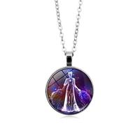 UBBVPKY Luminous Constellation Women Men Necklace 12 Zodiac Signs Glowing Round Pendant Sweater Chain Horoscope Astrology Necklaces Gifts for Unisex Virgo