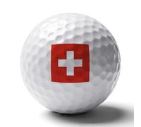 UBBVPKY Novelty Fun Golf Balls - Personalized Swiss Confederation Flag Printed Rubber Golf Practice Balls - Cool Golfers Lovers Accessories for Men Dad Husband Gift for Golfers