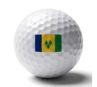 UBBVPKY Novelty Fun Golf Balls - Saint Vincent and the Grenadines Flag Printed Rubber Golf Practice Balls - Cool Golfers Lovers Accessories for Men Dad Husband Gift for Golfers