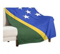 UBBVPKY Novelty Solomon Islands Flag Printing Throw Blanket Ultra Soft Warm Cozy Lightweight Blankets Flannel Fuzzy Plush Throws For Sofa Couch Bedding All Season 150×200Cm