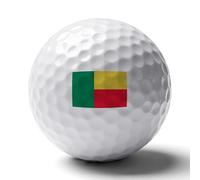 UBBVPKY Personalised Golf Balls - Funny Golfers Accessories Gift - with Republic of Benin Flag Printed Golf Practice Balls - Novelty Gift for Golfers Lovers, Dad, Husband, Kids