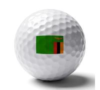 UBBVPKY Personalised Printed Golf Balls - Funny Golfers Accessories Gift with Republic of Zambia Flag - Rubber Golf Practice Balls Novelty Gift for Golfers Lovers