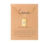 UBBVPKY Tarot Card Constellation Necklace 12 Zodiac Signs Pendant Necklace Horoscope Chain Pendant Constellations Astrology Birthday Gifts for Women Men Unisex Cancer
