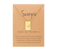 UBBVPKY Tarot Card Constellation Necklace 12 Zodiac Signs Pendant Necklace Horoscope Chain Pendant Constellations Astrology Birthday Gifts for Women Men Unisex Scorpio