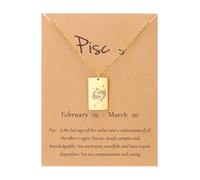 UBBVPKY Tarot Card Constellation Necklace 12 Zodiac Signs Pendant Necklace Horoscope Chain Pendant Constellations Astrology Birthday Gifts for Women Men Unisex Pisc