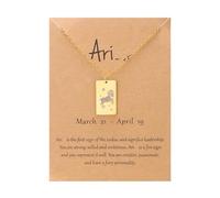 UBBVPKY Tarot Card Constellation Necklace 12 Zodiac Signs Pendant Necklace Horoscope Chain Pendant Constellations Astrology Birthday Gifts for Women Men Unisex Ari