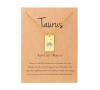 UBBVPKY Tarot Card Constellation Necklace 12 Zodiac Signs Pendant Necklace Horoscope Chain Pendant Constellations Astrology Birthday Gifts for Women Men Unisex Taurus