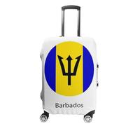 UBBVPKY Travel Luggage Covers for Suitcases - Suitcase Cover - Premium Elasticated Material - Funny Trendy Barbados Map Flag Printing - Small, Medium, Large or Extra Large L