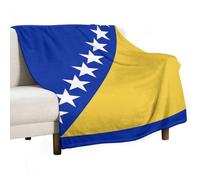 UBBVPKY Unique Bosnia And Herzegovina Flag Ultra-Soft Flannel Blanket Cozy Plush Warm Printing Throw Blanket Home Decor For Bed Sofa Chair Couch For All Season 130×150Cm