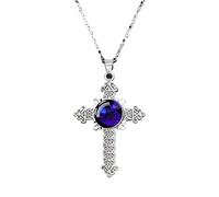UBBVPKY Vintage Luminous Cross 12 Constellation Necklace, Glow In The Dark Star Sign Pendant Necklace With Chain, Astrology Horoscope Zodiac Jewelry for Women Men Aquarius