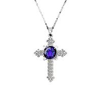 UBBVPKY Vintage Luminous Cross 12 Constellation Necklace, Glow In The Dark Star Sign Pendant Necklace With Chain, Astrology Horoscope Zodiac Jewelry for Women Men Cancer