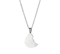 UBBVPKY Women Men Fashion Ethiopia Map And Flag Pendant Necklace Retro Map Clavicle Chain Ethnic Style Unique Sweater Necklace Jewelry Gifts White 60 CM