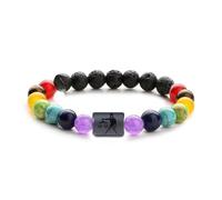 UBBVPKY Zodiac Signs Spirit Bracelet, 7 Chakras Handmade Beaded Twelve Constellation Natural Stone Elastic Couples Bracelets, Jewelry Gift Bracelet For Women Men Libra
