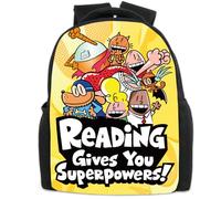 UBBY DogMan 3D Printed Children's School Backpack for Students - 33 x 24 x 14.5 cm (14 Inches) Cute Style School Backpack Children's Backpacks for Teenagers & Children Book Bags, Reading, Mittelgroße