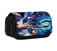 UBBY Solo Leveling Pencil Case Double Layer with Zipper 20 x 10 x 9 cm Pencil Case for School Office Travel Teens, Smile, 20 x 10 x 9 cm, Retro