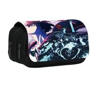 UBBY Solo Leveling Pencil Case Double Layer with Zipper 20 x 10 x 9 cm Pencil Case for School Office Travel Teens, dark, 20 x 10 x 9 cm, Retro