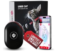 UBEE CAT GPS Tracker for Cats - Lightest UK Cat tracker (23g) with Unlimited Range - Waterproof Real-Time Location Tracking Device with Free & Shareable App - Rechargeable 450mAH Battery - UK Support
