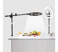UBeesize 12" Ring Light with Overhead Phone Mount, LED Ring Light with Phone Holder and Stand, Desk Light Ring for iPhone,Cameras, Selfie Light for Live Streaming,Video Recording, Content Creation