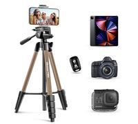 UBeesize Camera Tripod, 163 cm Camera Tripod Portable with Remote Control and Phone Holder, Aluminium Photo Tripod for Video Recording, Live Streaming, Compatible with Mobile Phone/Camera/Tablet