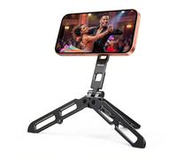 UBeesize Magnetic Phone Tripod Stand for MagSafe, Foldable Pocket Tripod Compatible with iPhone 16 15 14 13 12 Pro Max, 20 N52 Strong Magnets, Mini Tripod with Cold Shoe & 1/4" Screw for Vlogging