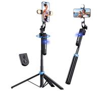 UBeesize Mobile Phone Gimbal 360° Rotation Selfie Stick Tripod with Remote Control Automatic Face Detection Mobile Phone Tripod for Smartphone with Light for YouTube Tiktok Live Streaming Vlog