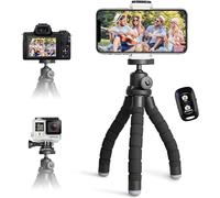 UBeesize Mobile Phone Tripod with Bluetooth Remote Control & Phone Holder, 360° Rotation Flexible Travel Tripod for Smartphone, DSLR Camera