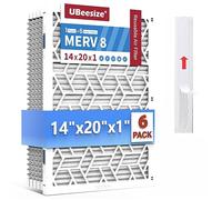 UBeesize Reusable 14x20x1 Air Filter,Upgrade AC/HVAC/Furnace Filter,MERV 8,MPR 700,Easy to Close/Open,1xReusable ABS Frame+6xReplaceable Filter(Actual Size: 13.78"x19.69"x0.95")