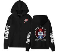 Ubeisy Anime Fairy Tail Zipper Hoodie Casual Lucy Natsu Cosplay Costume Long Sleeve Pullover Coat Top,J-2/XL