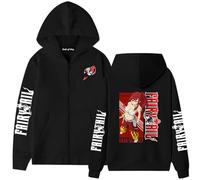 Ubeisy Anime Fairy Tail Zipper Hoodie Casual Lucy Natsu Cosplay Costume Long Sleeve Pullover Coat Top,I-2/3XL