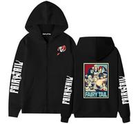 Ubeisy Anime Fairy Tail Zipper Hoodie Casual Lucy Natsu Cosplay Costume Long Sleeve Pullover Coat Top,H-2/XXL