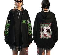Ubeisy Men's One Piece Jacket Luffy Ace Zip up Print Japanese Piracy Cosplay Anime Jacket with Pocket,002B,M1