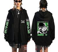 Ubeisy Men's One Piece Jacket Luffy Ace Zip up Print Japanese Piracy Cosplay Anime Jacket with Pocket,002C,XXL1