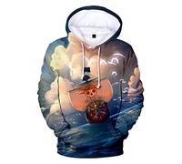 Ubeisy One Piece Men's Hoodies Anime Printed Roronoa Zoro Luffy Pullover Anime Clothes Sweatshirt Jumpers with Kangaroo Pocket,0246-XXL1