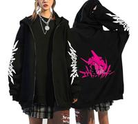 Ubeisy Unisex Evangelion Zip Up Hoodie Long Sleeve Rei Ayanami Shinji Print with Pocket Sweatshirt Coat Tops,A-1/L