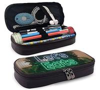 Uber Eats Leather Pencil Case, Big Capacity Pencil Pen Case, Multi-Slot Pencil Bag Pouch Holder Box for Middle Office College Adult Girl and Boy