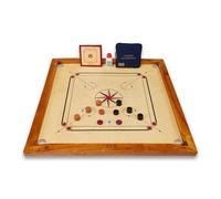 Uber Games - Carrom Board Set, Carry Bag & Stand - 33 x 33 inch playing board Including Carrom Men, Striker & Powder - Entry Level set - Made in India - suitable for beginners