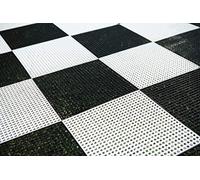 Uber Games Giant Outdoor Chess & Draughts Board - 64 Durable Plastic Tiles (32 Black, 32 White) - Tile Size 38cm x 38cm - Assembled Board Measures 304cm x 304cm - Ideal for Garden, Events & Family