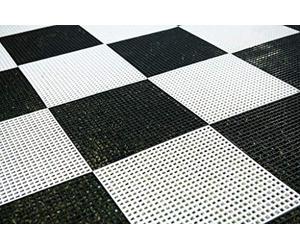 Uber Games Giant Outdoor Chess & Draughts Board - 64 Durable Plastic Tiles (32 Black, 32 White) - Tile Size 38cm x 38cm - Assembled Board Measures 304cm x 304cm - Ideal for Garden, Events & Family