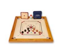 Uber Games - Junior Carrom Board Set, Carry Bag & Stand - 27 x 27 inch playing board Including Carrom Men, Striker & Powder - Entry Level set - Made in India - suitable for young beginners