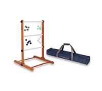 Uber Games Ladder Golf Game Set Rubberwood Ladder Garden Game - 12 Soft Plastic Bolas balls and canvas carry & storage bag - Suitable for families & adults - Great game at parties