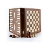 Uber Games Manopoulos - Classic 2-In-1 Combo Games Set In Walnut Replica Wooden Case (Large)