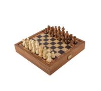 Manopoulos - Classic 2-in-1 Combo Games Set in Walnut replica wooden case - Chess & Backgammon - 11-inch x 11-inch (27cm x 27cm) - Classic Strategy Board Games - great gift or present