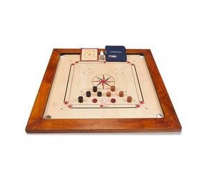 Uber Games - Tournament Carrom Board Set - 35 x 35 inch Official Size Tournament quality board in arrom Men - Hardwood edges for fantastic rebound - Suitable for serious & competitive players