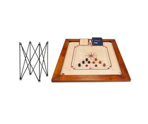 Uber Games - Tournament Carrom Board Set - 35 x 35 inch Official Size Tournament quality board Including Carrom Men - Hardwood edges for fantastic rebound - Suitable for serious & competitive players