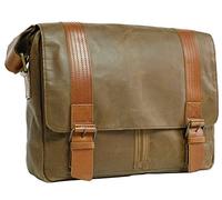 UBERBAG TROOPING THE COLOUR LEATHER MILITARY OLIVE MESSENGER BAG