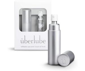 Uberlube Silicone Lube - Silver Travel Kit 15ml Unscented Silicone Lubricant Personal Lubrication - Latex-Safe Lube Liquid for Couples, Flavorless, Anal Lube, Works Underwater - Silver