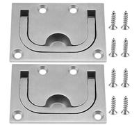 UBERMing 2 Pack Boat Flush Hatch Stainless Steel Marine Handle Boat Recessed Hatch Recessed Lift Pull Handle with 8 Screws for Cabinet Locker Marine Yacht Boat