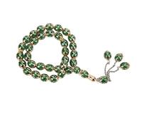 Ubervia® Muslim Prayer Beads, Islamic Prayer Beads Exquisite Appearance Resin Production for Ceremony for Thanksgiving Day(Green)