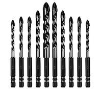 UBESTHS Masonry Drill Bits Set 10PCS, Concrete Drill Bit Set with Tungsten Carbide Tip for Glass,Tile, Brick, Cement, Concrete, Plastic, Cinder Block, Wood etc