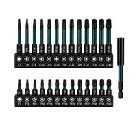 UBESTHS Security Torx Bit Set, 27-Piece, 25mm and 50mm, S2 Steel, T7-TT40 | 1/4" hex shank, solid T7 and tamper-proof TT8-TT40 bits in 25mm and 50mm, magnetic holder for auto and electronics repair